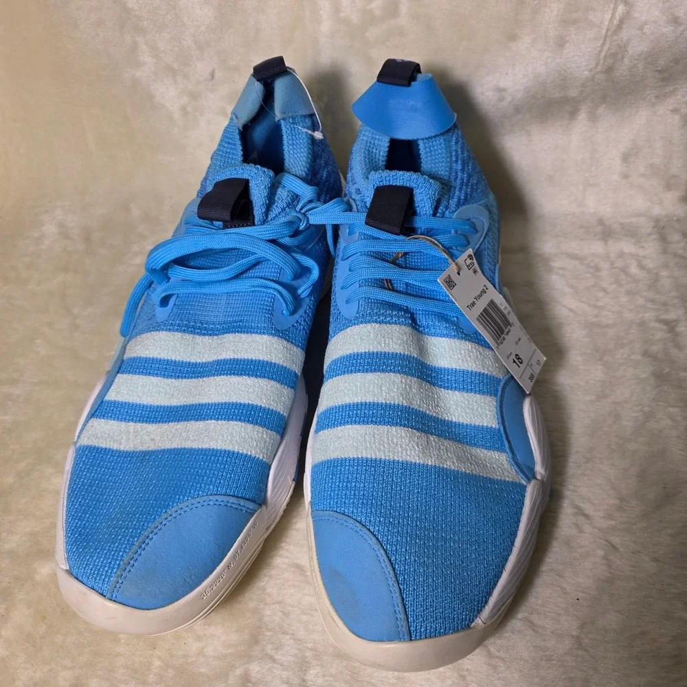NEW Adidas Trae Young 2 Ice Basketball Mens Size 18 Sky Blue White H06473 NEW